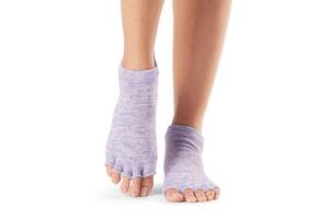 Носки для йоги ToeSox Half Toe Low Rise Grip Heather Purple S 36-38.5