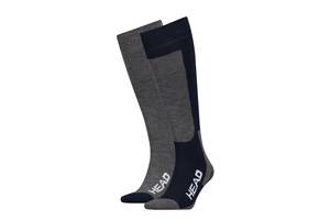 Носки Head Unisex Ski Kneehigh 2-pack 35-38 gray/black 791003001-277