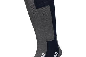 Носки Head Unisex Ski Kneehigh 2-pack 35-38 gray/black 791003001-277