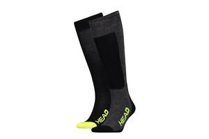 Носки Head Unisex Ski Kneehigh 2-pack 35-38 gray/black/yellow 791003001-817