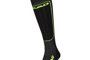 Носки Head Unisex Ski Performance Kneehigh 1-pack 43-46 black/green 791006001-817