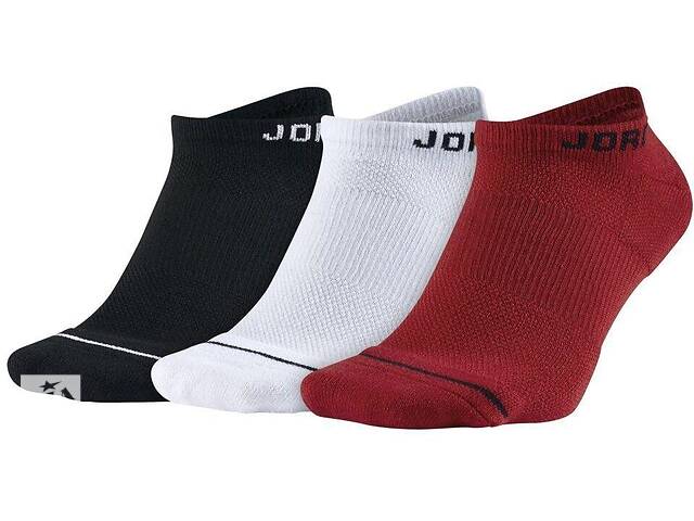 Носки Jordan Jumpman Everyday Max No Show 3-pack 43-46 black/white/red SX5546-011