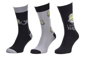 Носки Minions All Over Des Minions / Mot Minion / Minion I Didn'T Do It 3-pack 40-46 gray-black 93153562-1