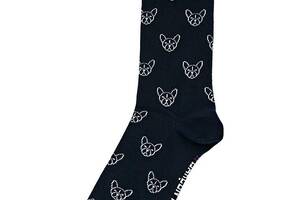 Носки мужские Garcon Francais Chaussettes16 39-42 Темно синий с принтом бульдога (3701195819268)