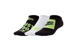 Носки Nike Everyday Ltwt Ns 3-pack 34-38 Black/White/Green SK0054-901