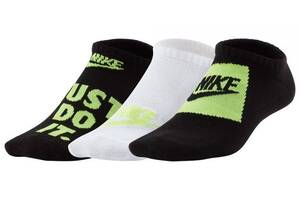 Носки Nike Everyday Ltwt Ns 3-pack 34-38 Black/White/Green SK0054-901