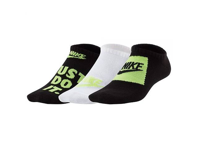 Носки Nike Everyday Ltwt Ns 3-pack 34-38 Black/White/Green SK0054-901