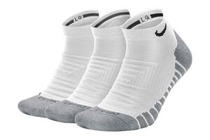 Носки Nike Everyday Max Cushioned No Show 3-pack 34-38 white/gray SX6964-100