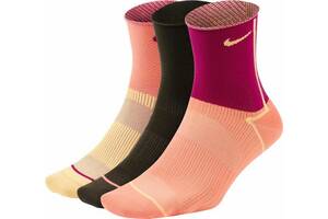 Носки Nike Everyday Plus Lightweight Ankle 3-pack 34-38 Black/Pink/Yellow CK6021-903