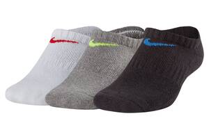 Носки Nike Performance Cushioned No-Show 3-pack 34-38 Черный/Серый/Белый SX6843-906