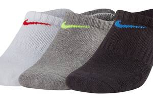 Носки Nike Performance Cushioned No-Show 3-pack 34-38 Черный/Серый/Белый SX6843-906