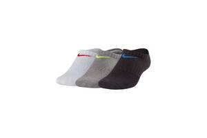 Носки Nike Performance Cushioned No-Show 3-pack black/gray/white — SX6843-906 34-38