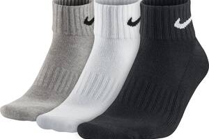 Носки Nike Value Cush Ankle 3-pack 38-42 black/gray/white SX4926-901