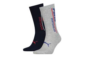 Носки Puma Men's Classic Socks 2-pack 39-42 Blue/Grey 102003001-023