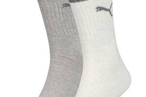 Носки Puma Unisex Crew Regular Stripe 2-pack 43-46 White/Grey 261058001-002