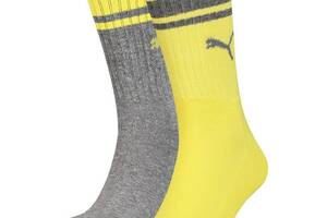 Носки Puma Unisex Crew Regular Stripe 2-pack gray/yellow — 261058001-003 43-46 Разноцветный