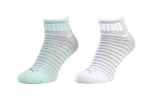 Носки Puma Unisex Quarter 2-pack 35-38 Gray/White 101002001-025