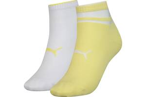 Носки Puma Women's Short Structure 2-pack 35-38 White/Yellow 103002001-013