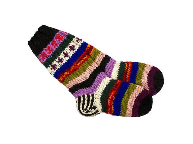 Носки тёплые Тапа Kathmandu 100% шерсть яка M Разноцветные узоры (27257)