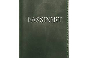 Обложка на паспорт DNK Leather Паспорт-H col.C 15,5х9,8 см Зеленая