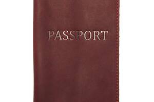 Обложка на паспорт DNK Leather Паспорт-H col.L 15,5*9,8 см Бордовая