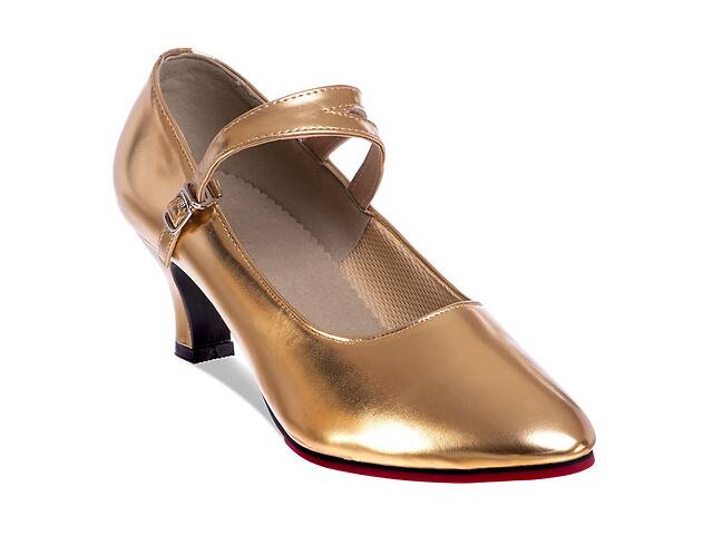 Обувь для бальных танцев женская Стандарт Zelart DN-3691 39 Золотой (06363070)