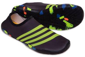 Обувь для пляжа и кораллов SP-Sport ZS002-19 размер 39 Черный-салатовый