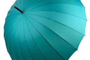 Однотонный механический зонт-трость на 24 спицы от Toprain бирюзовый N 0609-4