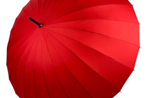 Однотонный механический зонт-трость на 24 спицы от Toprain красный N 0609-9