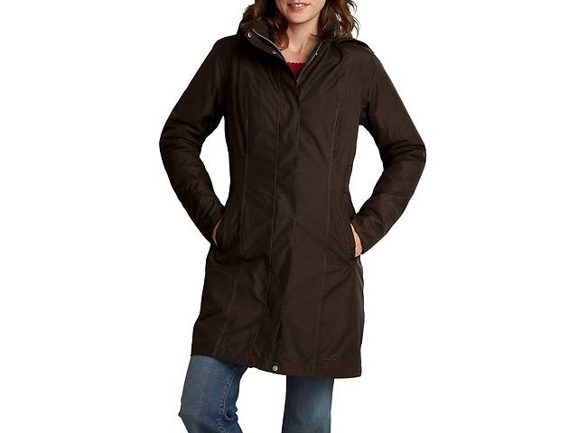 Пальто Eddie Bauer Womens Girl On The Go Insulated Trench Coat COCOA M Коричневый (7347CC-M)