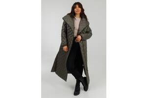Пальто стеганое длинное GLC Lora Duvetti XL Хаки 1765593729 (690055586)