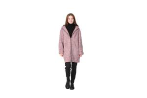Пальто женское демисезонное с капюшоном Актуаль 0666 шерсть бордовый 46