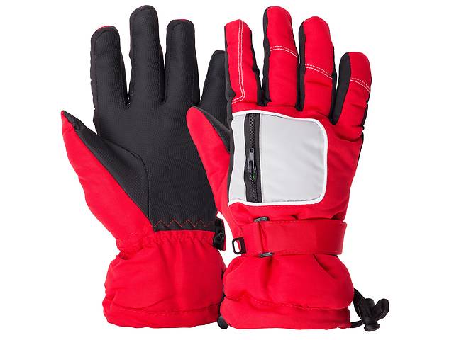 Перчатки горнолыжные теплые детские SP-Sport C-7706-1 L-XL Красный-белый