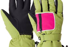 Перчатки горнолыжные теплые детские SP-Sport C-7706-1 L-XL Салатовый-розовый
