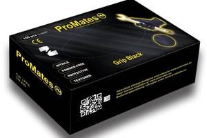 Перчатки нитриловые прочные ProMates Grip Black L Черные 100 шт (00-00000087)