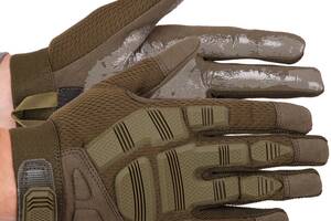 Перчатки тактические с закрытыми пальцами Military Rangers BC-8799 размер XL Оливковый