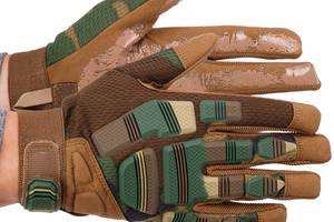 Перчатки тактические с закрытыми пальцами Military Rangers BC-8799 размер L Камуфляж Woodland