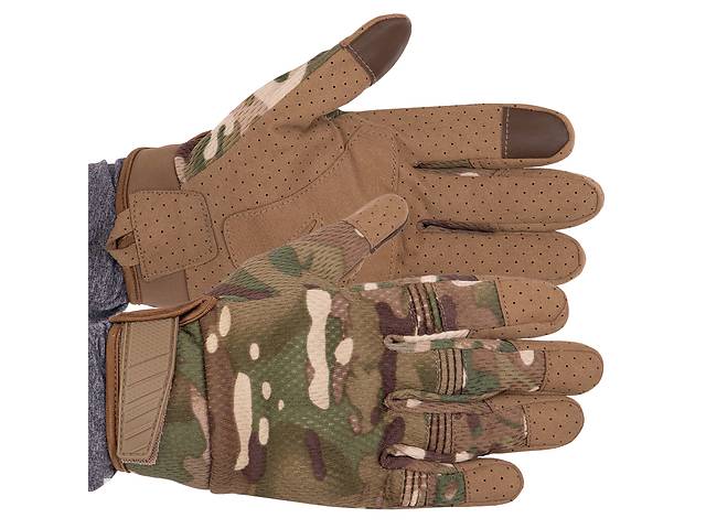 Перчатки тактические с закрытыми пальцами Military Rangers BC-8816 XL Камуфляж Multicam