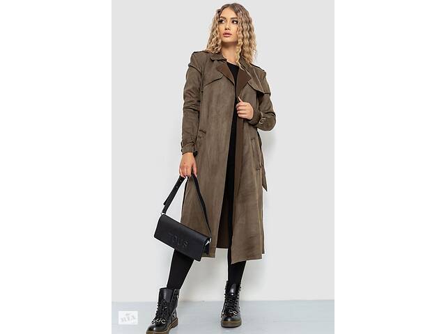 Плащ женский из эко-замша Хаки 235R9082 Ager (103821_795097) S