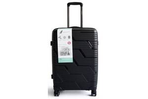 Пластиковый большой чемодан из поликарбоната 85L Horoso черный