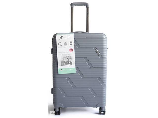 Пластиковый большой чемодан из поликарбоната 85L Horoso серый