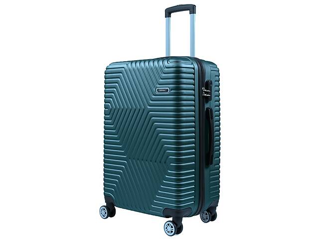 Пластиковый чемодан на колесах средний размер 70L GD Polo бирюзовый