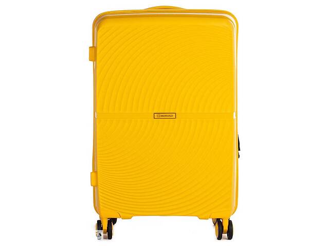 Пластиковый чемодан Horoso желтый на 85л