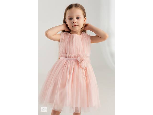 Платье бальное с узором для девочки Wecan 24148 104 см Персиковый (2000990342980)