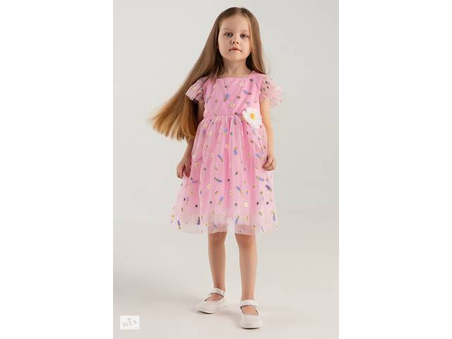 Платье бальное с узором для девочки Wecan 24341 104 см Розовый (2000990342942)
