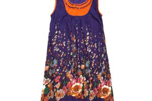 Платье Karma Брахма Коттон Размер M-L Фиолетовый Фон Цветочный Узор (20483)