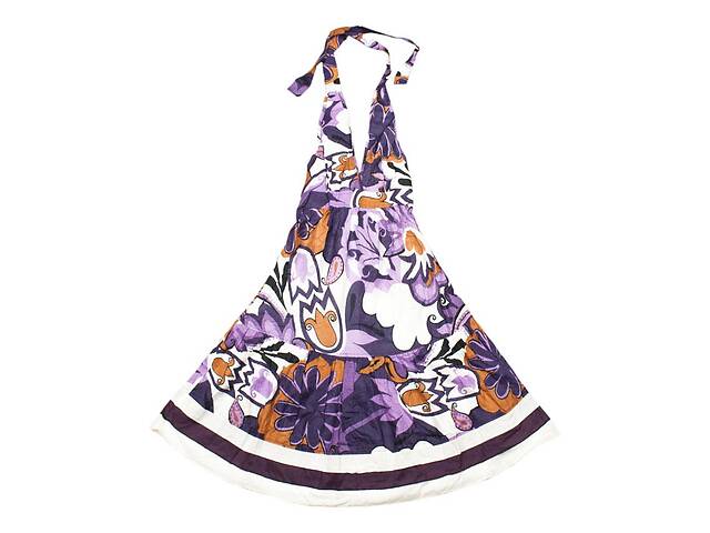 Платье Летнее Karma Carmina Коттон c оборкой Размер S Оттенки Фиолетового Растительный принт (20760)