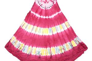 Платье Летнее Karma Вискоза Вышивка Свободный размер Ярко-розовый (24378)
