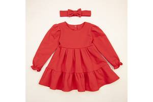 Платье с повязкой для девочки Dexter`s red holiday 110 см красный (131783769312)