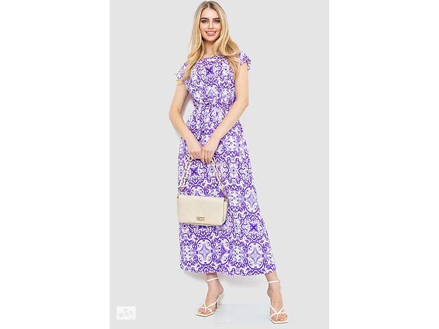 Платье с принтом бело-фиолетовый 214R055-5 Ager L